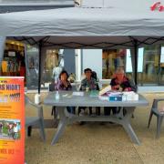 Stand prêt pour recevoir le public